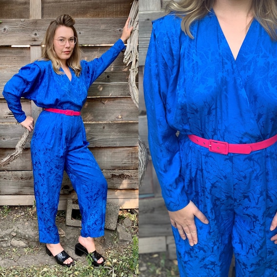 Vintage Jumpsuit • Vintage Silk Jumpsuit • Silk Pa