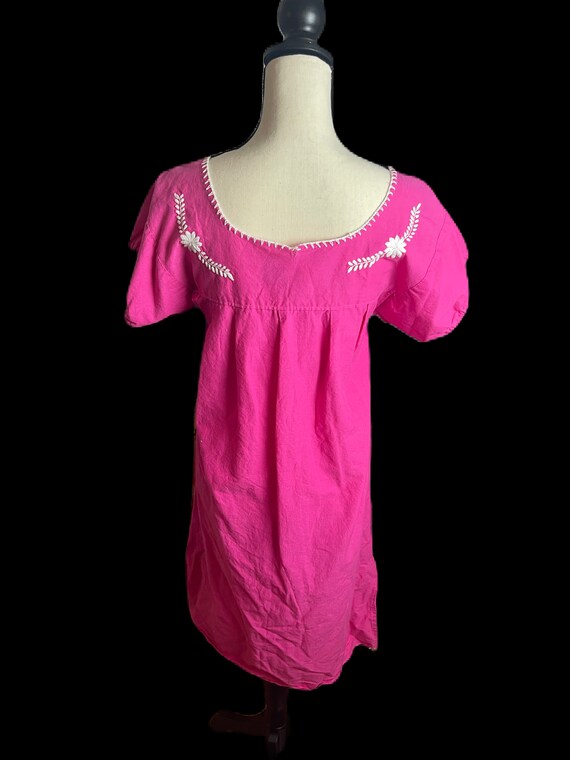 1970s Pink Mexican Oaxacan dress - image 6