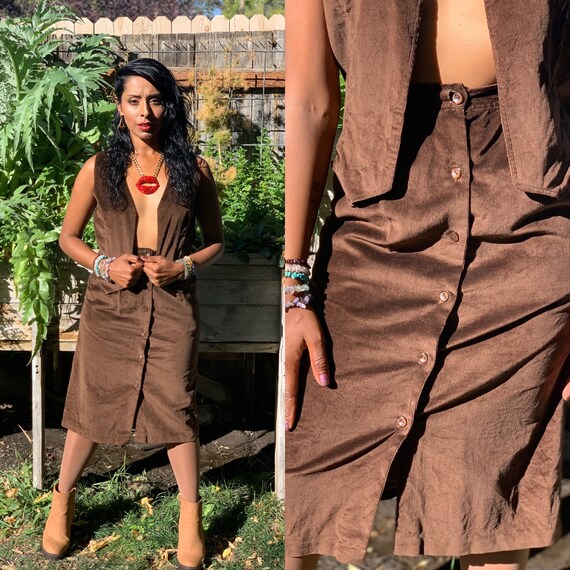 Vintage Corduroy Suit • 1970s Suit • Vintage Skirt