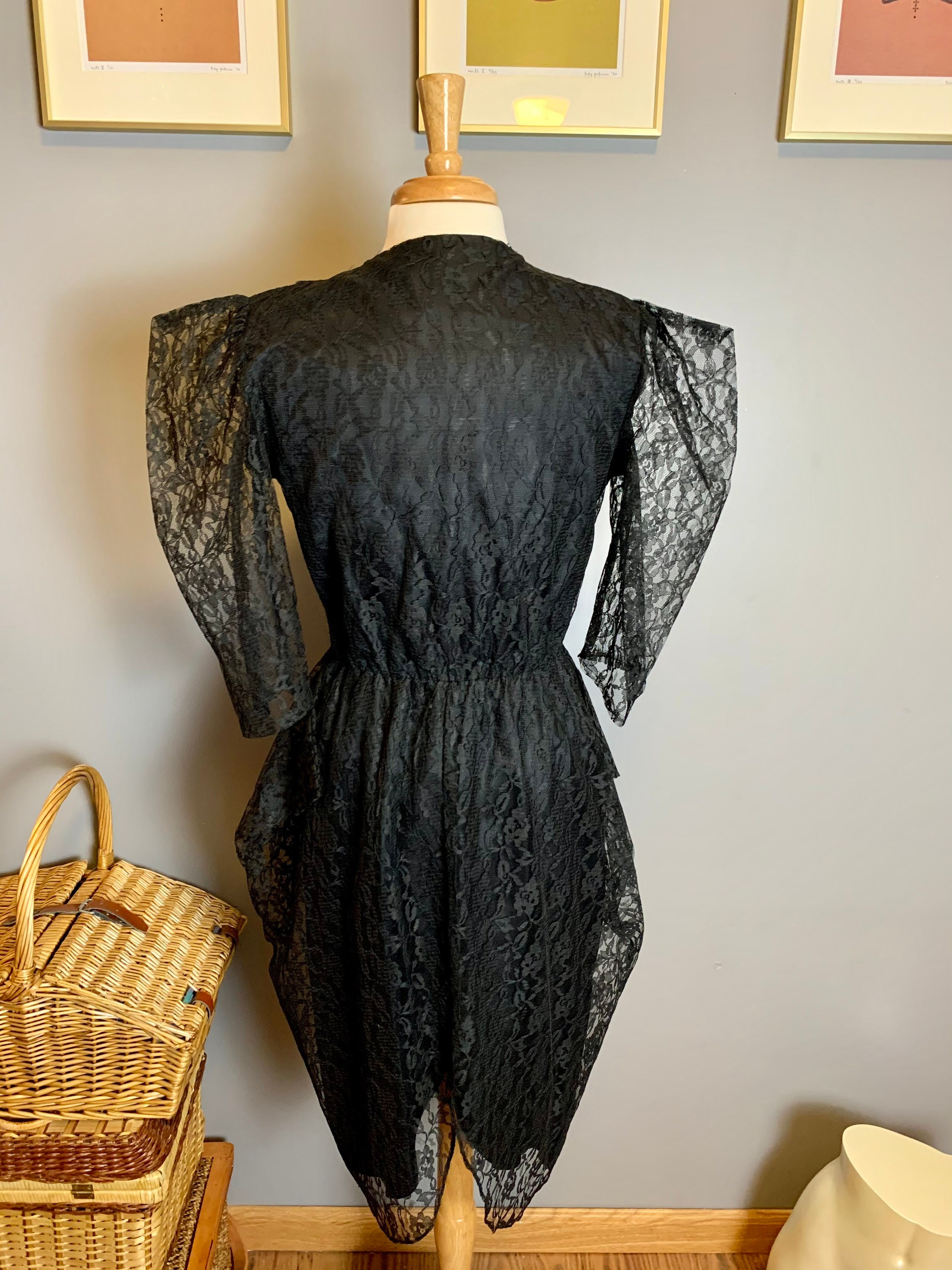 Vintage Black Lace Dress Vintage Cocktail Dress Little Etsy