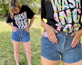 Vintage Levi 501 Cut Off Shorts • Hand-Painted Pride Denim