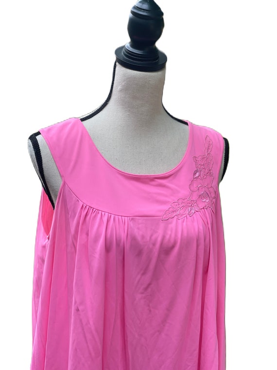 Vintage Hot Pink Barbie Lace Slip • Silky Pink Sl… - image 10