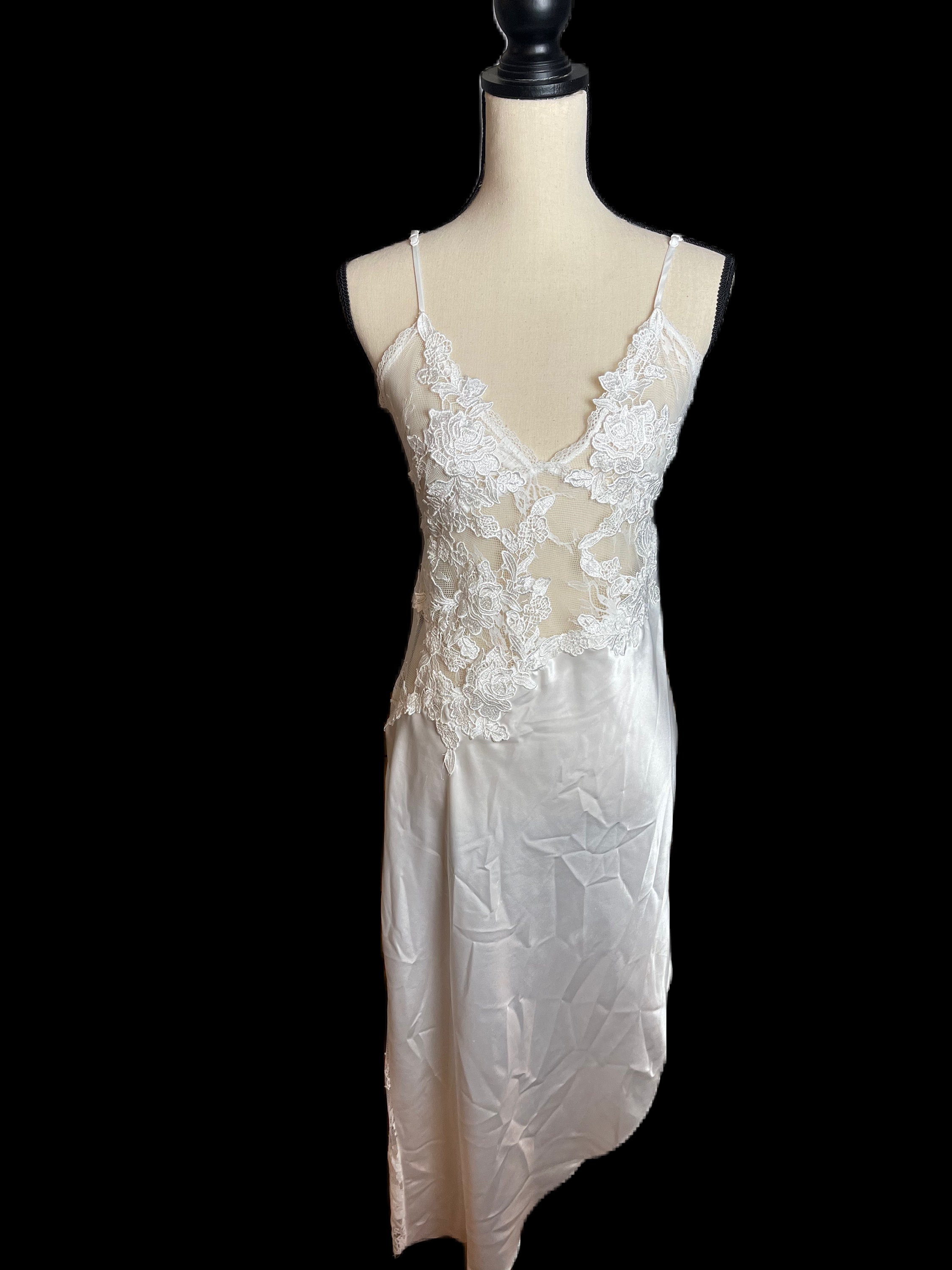 VTG JONQUIL by Diane Samandi Bridal White Satin, Lace