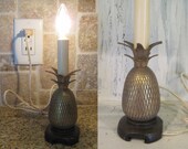Vintage brass pineapple shape standing lamp, night lamp, desk lamp, table lamp lighting, bedroom lamp, retro lighting electric lamp working