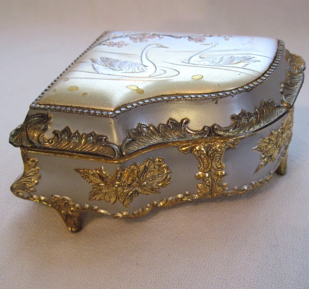 Piano Music Box Made in Japan Vintage Gold Silver Blue Etsy