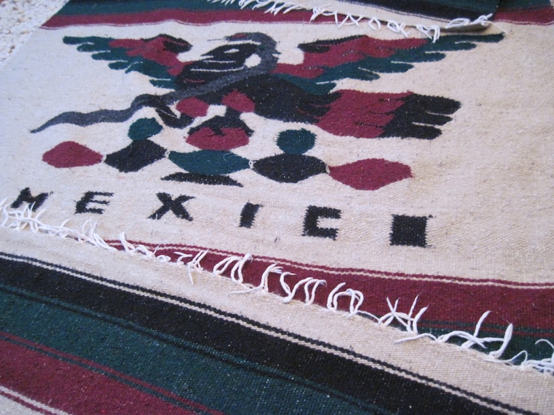 Mexican flag tapestry wall hanging rug big size Mexico eagle Etsy