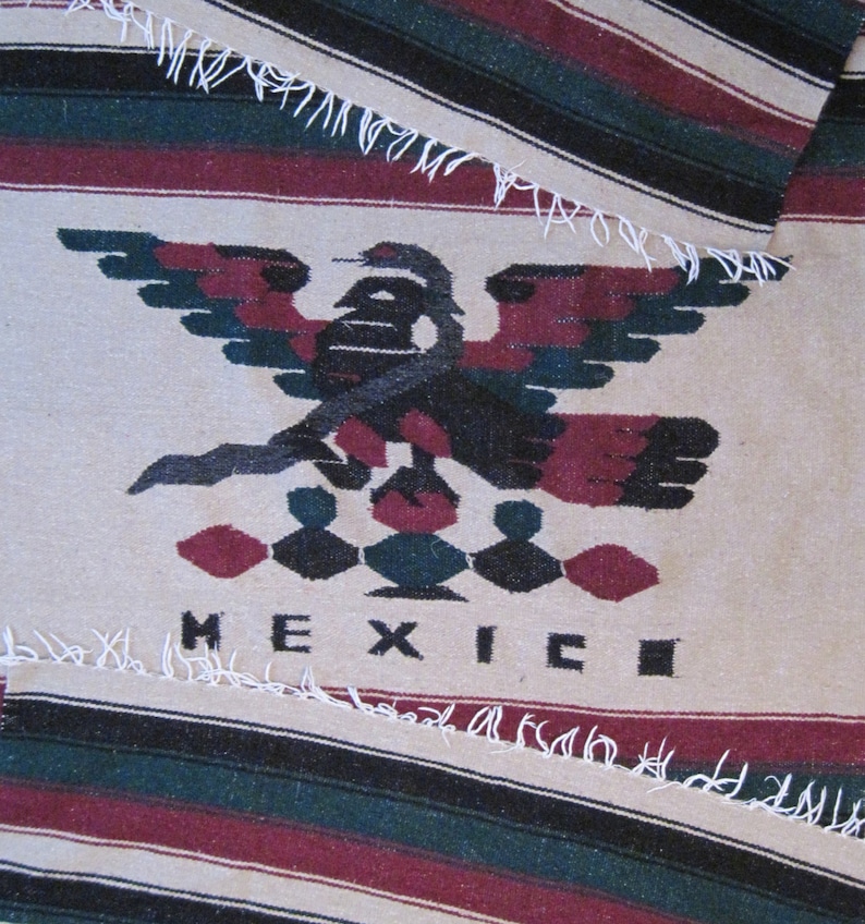 Mexican flag tapestry wall hanging rug big size Mexico eagle Etsy