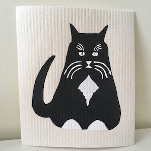Katt - Paño de cocina serigrafiado a mano con diseño de gato