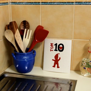 Tomten elf scandinave - Lavette Tom Ten sérigraphiée à la main