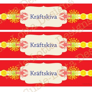 Crayfish Kräftskiva Party -Swedish- Bottle Label - Printable PDF