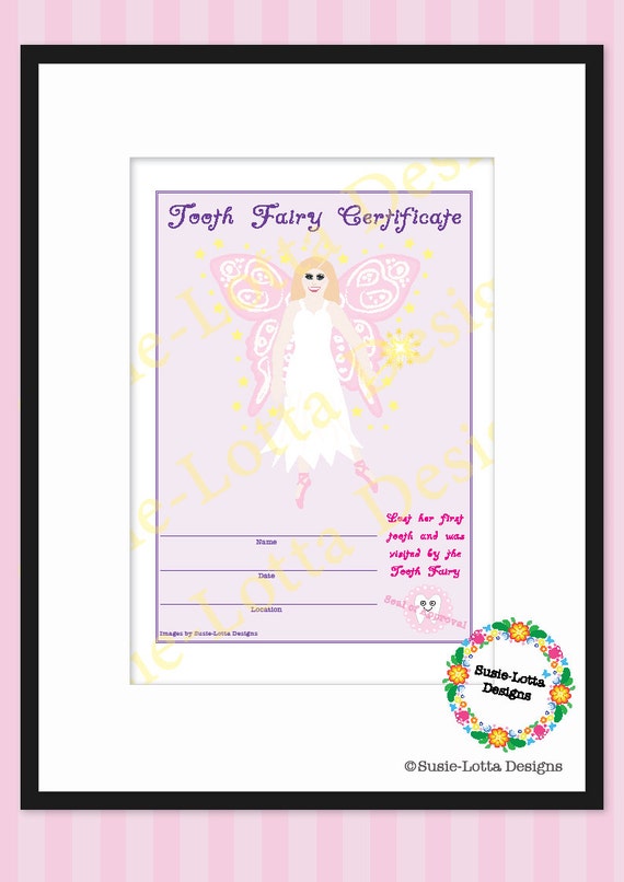 printable tooth fairy certificate printable tooth fairy certificate