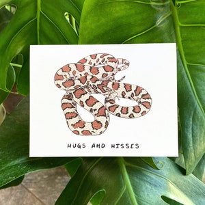 cobra cartão comemorativo | abraços e silvos Notecard vazio | Vida Selvagem de Ohio | Amigo de quintal | Engraçado |