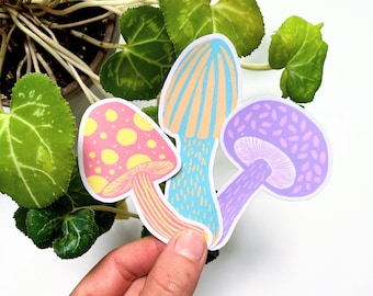 Pastel Mushrooms Vinyl Sticker Set | Mushroom Lovers Gift | Cute Shrooms |