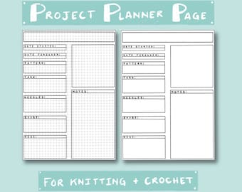Knitting Project Planner | Digital Download | Craft Planner | Bullet Journal | Crochet | Project Tracker | Project Planner Template