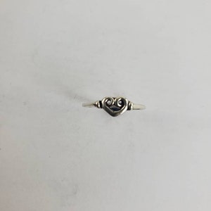 Sterling Silver Swirl Heart Ring