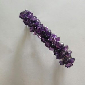 Zen Amethyst Beaded Gemstone Hair Barrette, February Birthstone