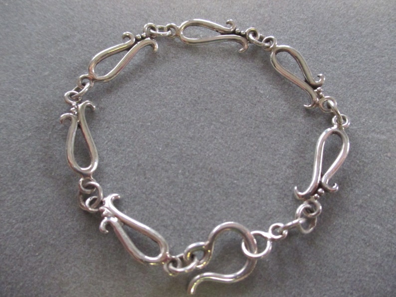 Sterling Silver Swirl Loop Link Bracelet #BL35SS