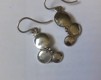 Sterling Silver Circle Bubble Earrings