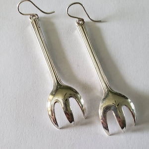 Long Sterling Silver Claw Statement Earrings
