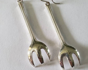 Long Sterling Silver Claw Statement Earrings