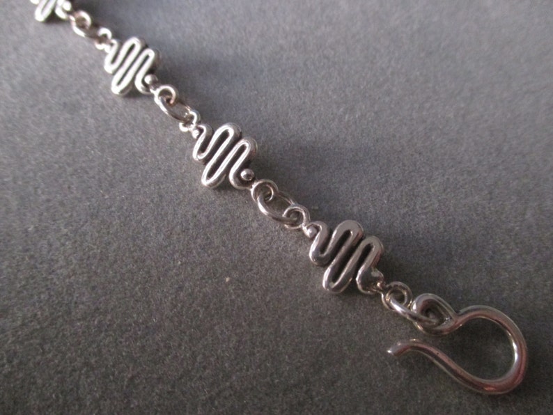 Sterling Silver Squiggle Zig Zag Link Bracelet