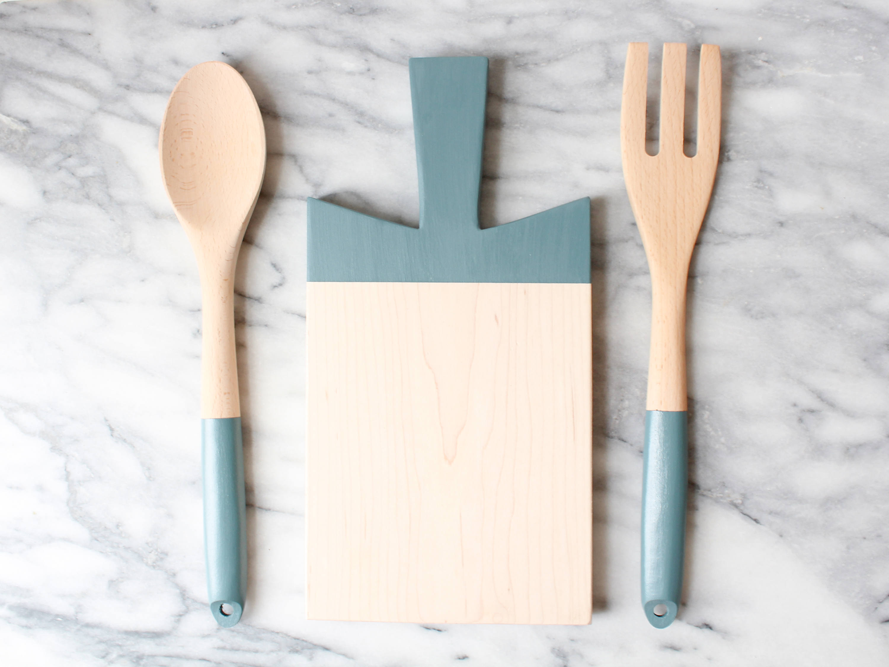 Paddle Cutting Board and Kitchen Utensil Set River Rock Etsy