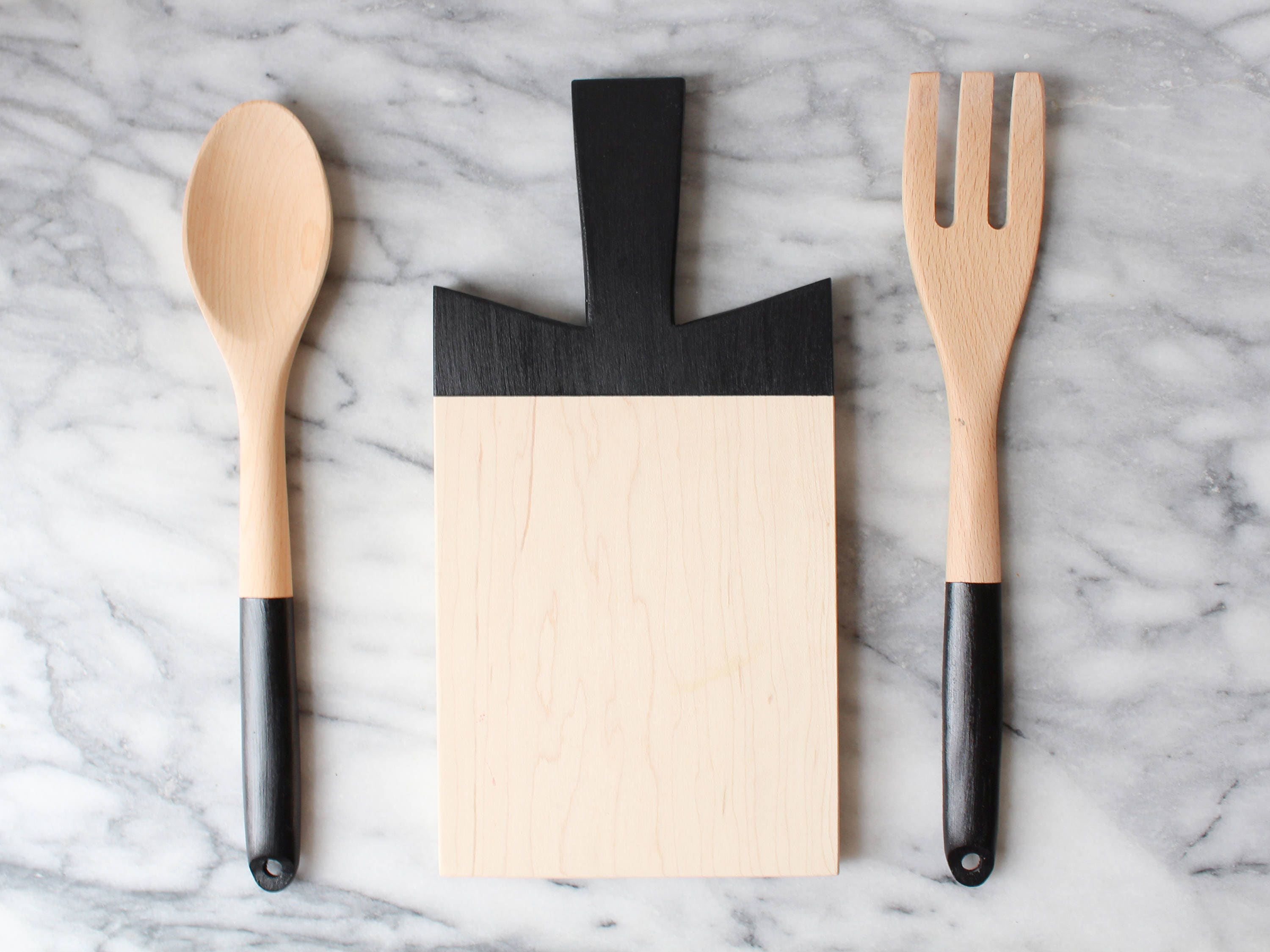 Paddle Cutting Board and Kitchen Utensil Set Black Host Etsy