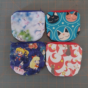 Coin Pouch made from Magical Girl Anime Fabric with Lining