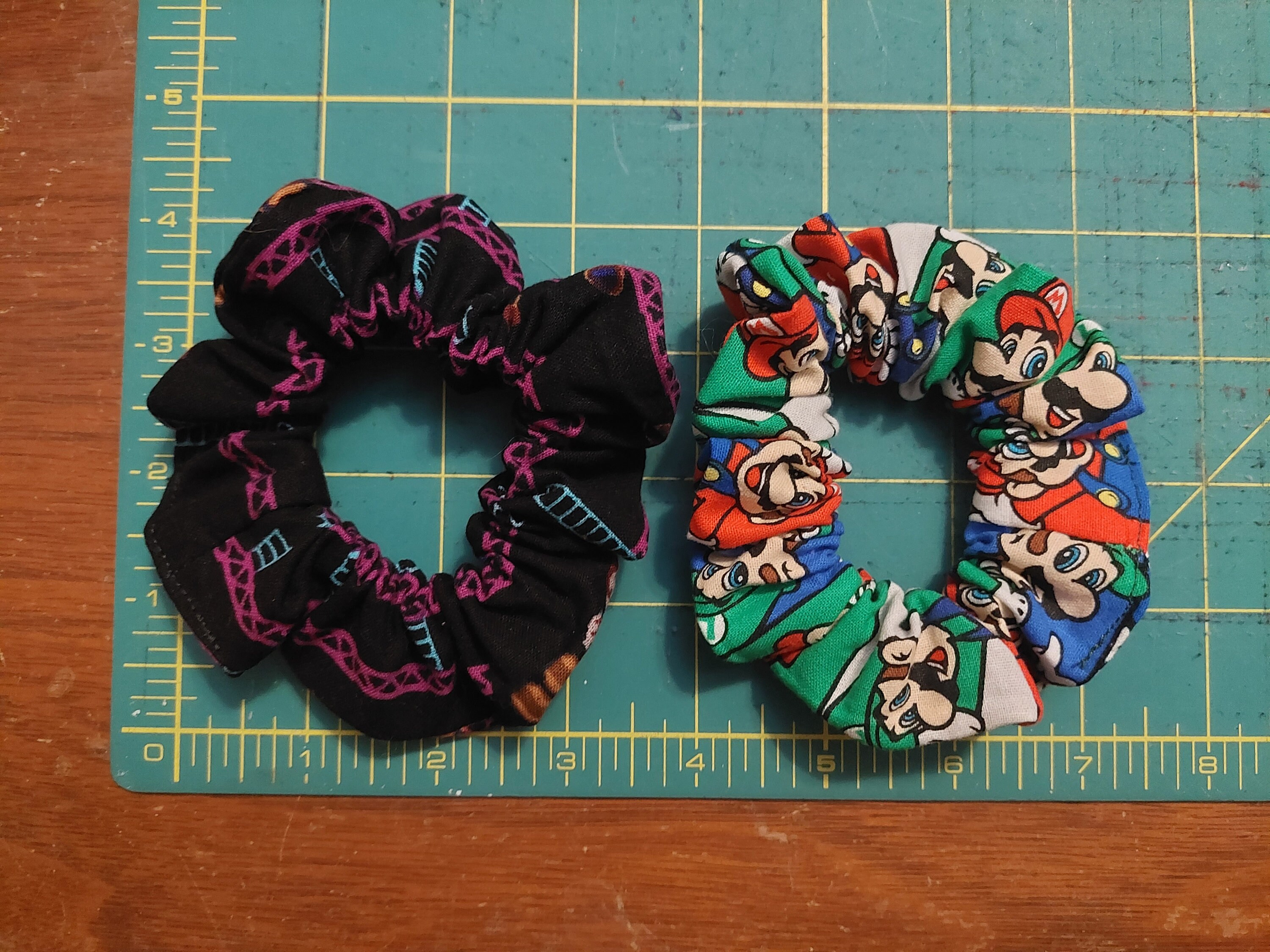 Scrunchies Sewn from Video Game Fabric MADE TO ORDER