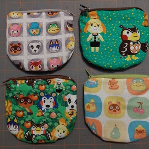 Coin Pouch made from Animal Villagers Fabric with Lining