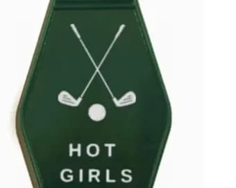 Green Hot Girls Golf Keychain