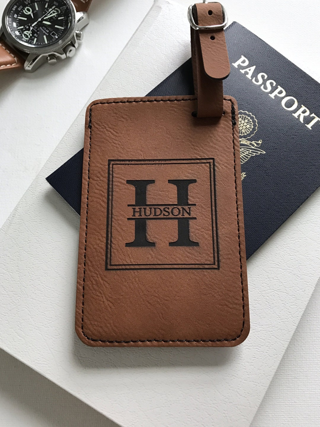 Personalized Luggage Tag Leather Luggage Tag Logo Corporate Etsy