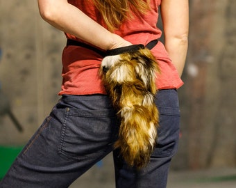Crimp Chimps Original Calico Cat Tail Stuffed Animal Chalk Bag