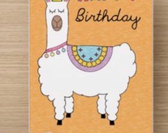Llama Birthday Card