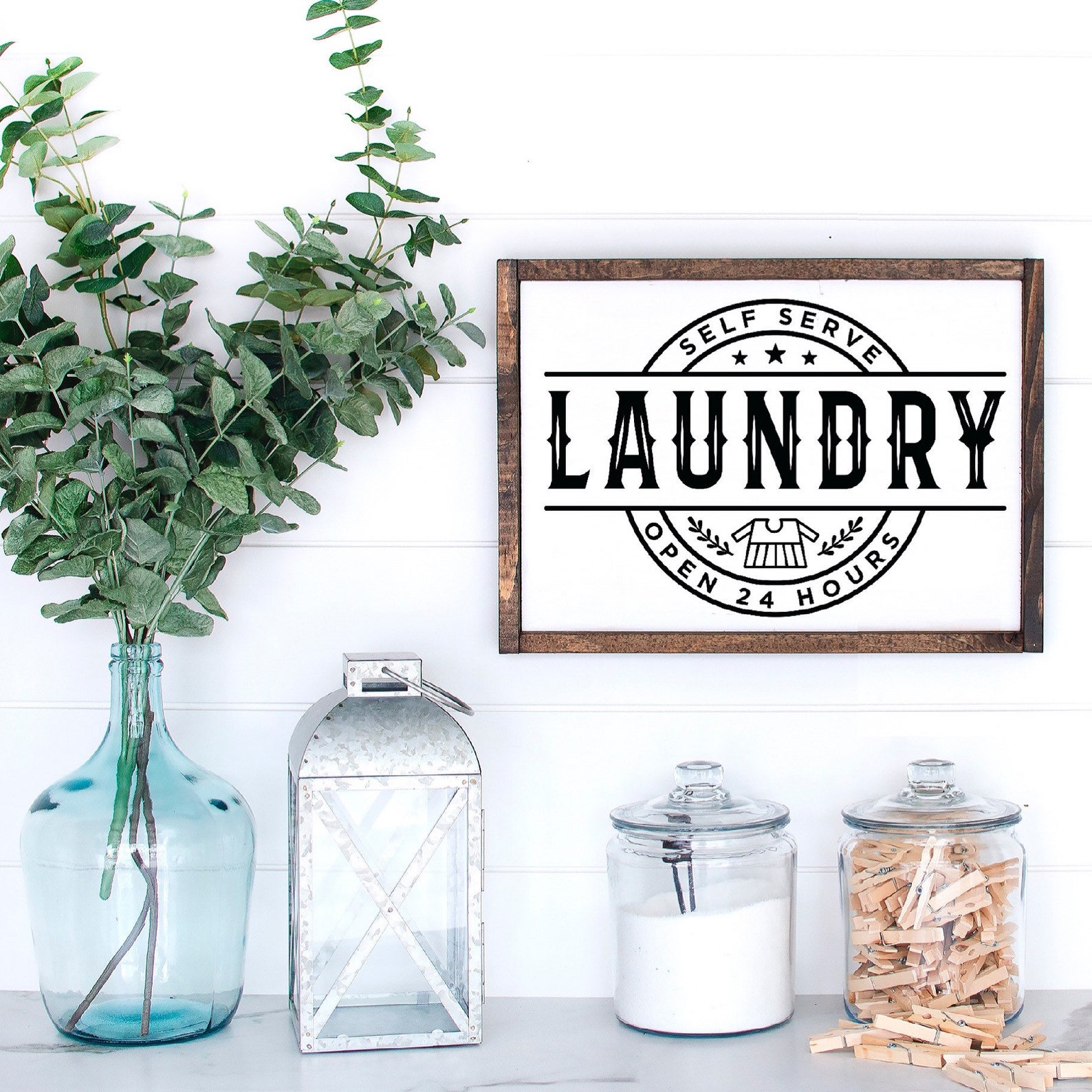 Cartel de la sala de lavandería / signo rústico de madera / | Etsy