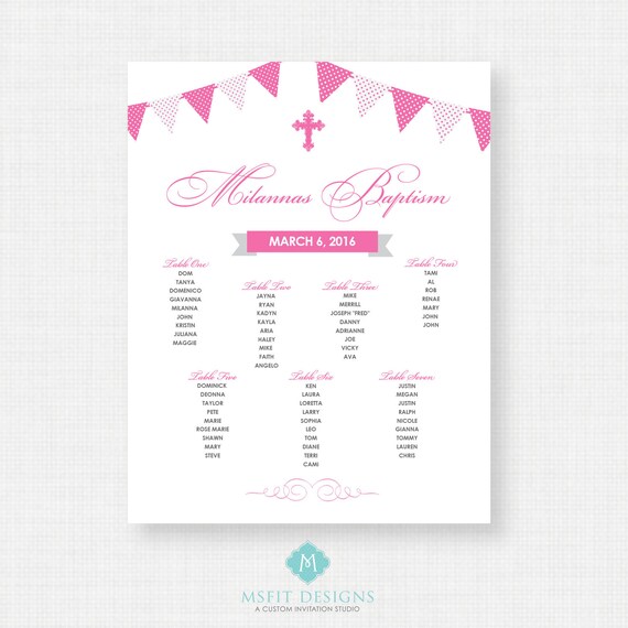 Baptism Seating Chart