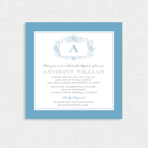 Printable Baptism Invitation Boy Baptism Invitation DIY Etsy