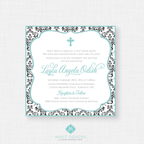 Printable Baptism Invitation Girls Baptism Invitation Baby Etsy