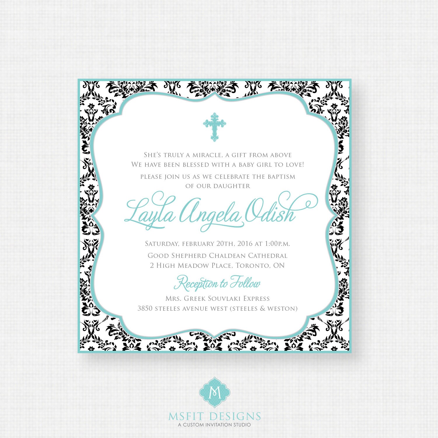 Printable Baptism Invitation Girls Baptism Invitation Baby ...