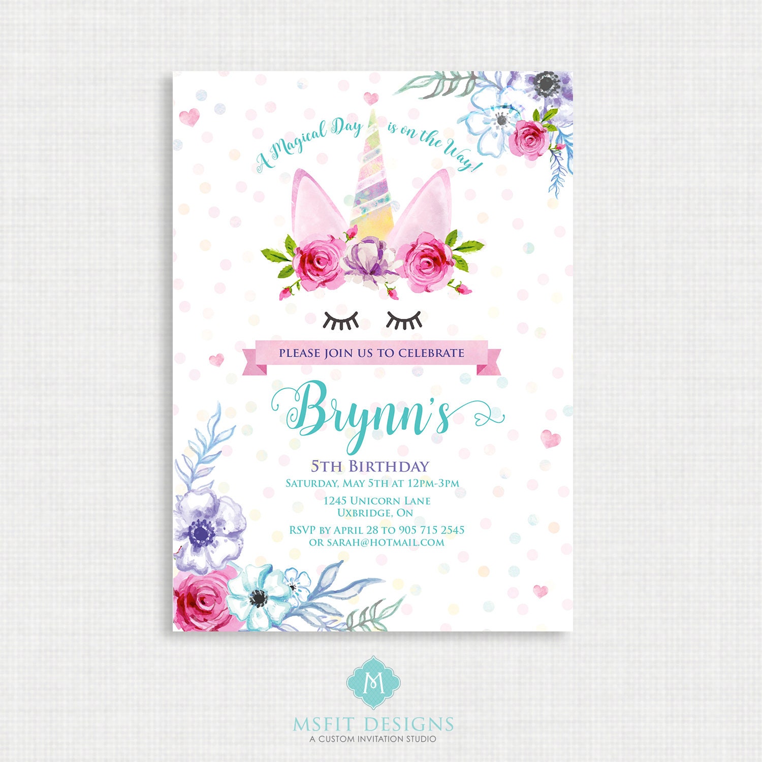 unicorn party invitation unicorn unicorn birthday invitation floral party invitations