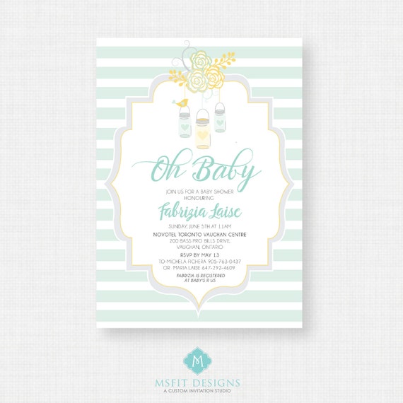 Printable Baby Shower Invitation Oh Baby Shower Invitation Etsy