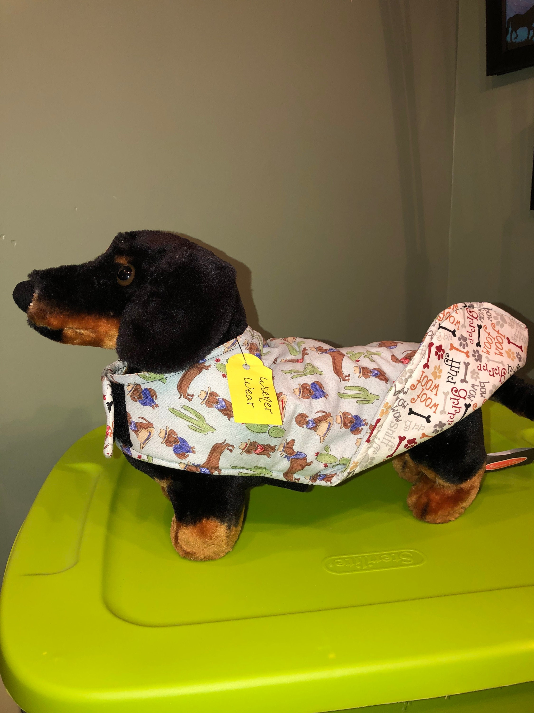Wiener Wear Dog Coat Lined Washable Reversible mini Etsy