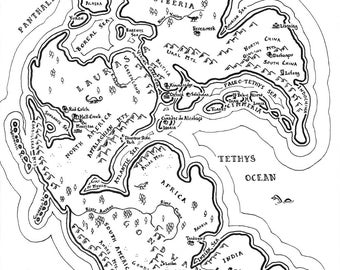 Fantasy-Karte von Pangaea