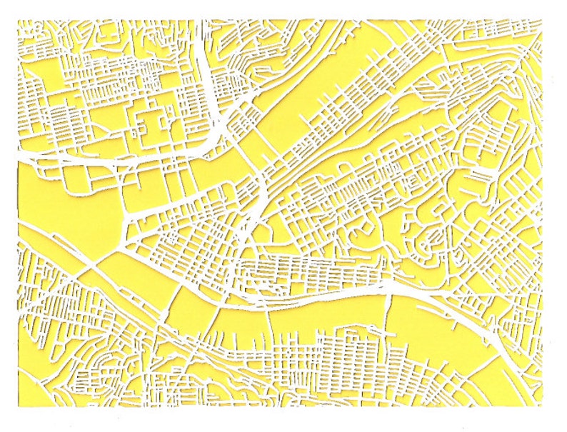 Pittsburgh cut paper map print image 3