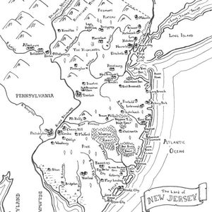 Fantasy map of New Jersey