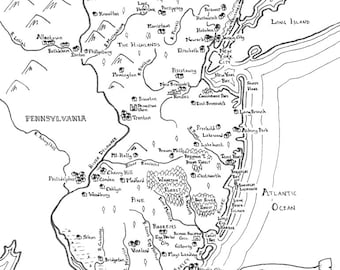 Fantasiekaart van New Jersey