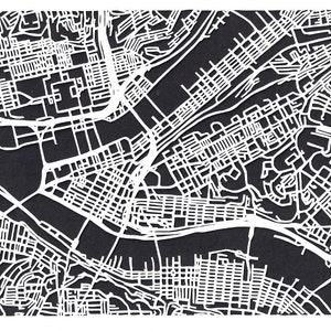 Pittsburgh cut paper map print image 2