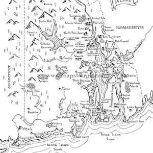 Fantasy Landkarte von Rhode Island
