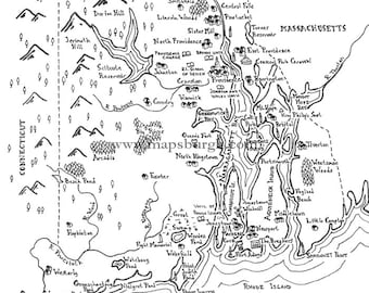Fantasy map of Rhode Island