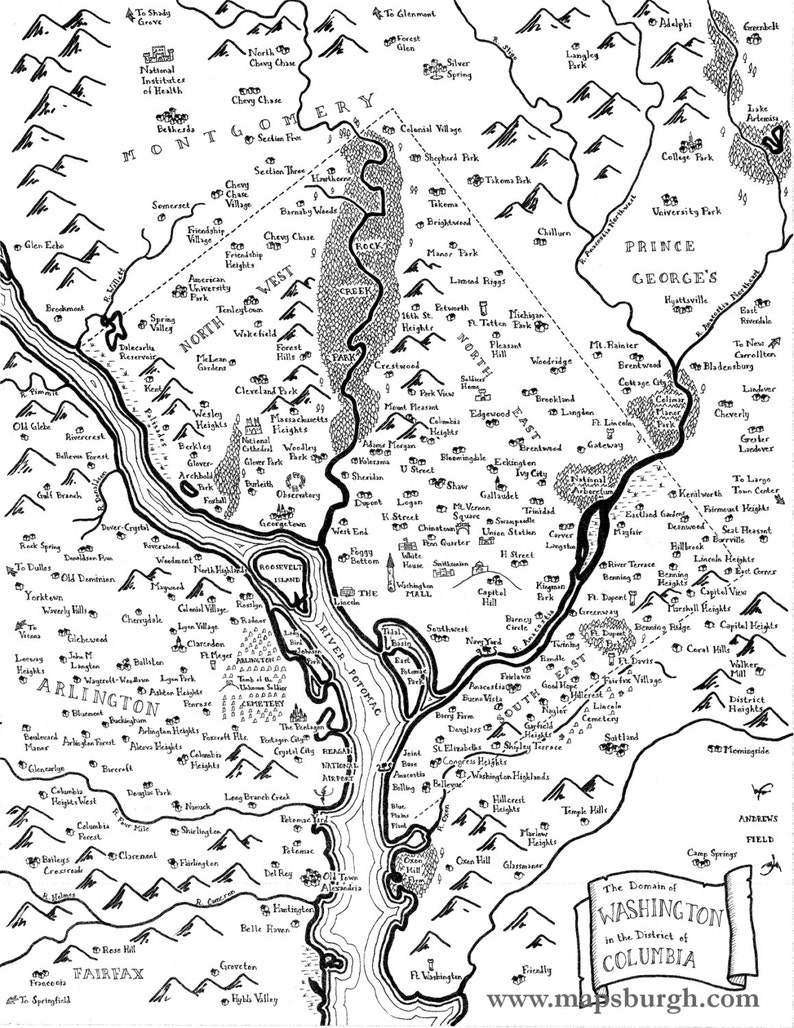 Fantasy map of Washington, DC image 1